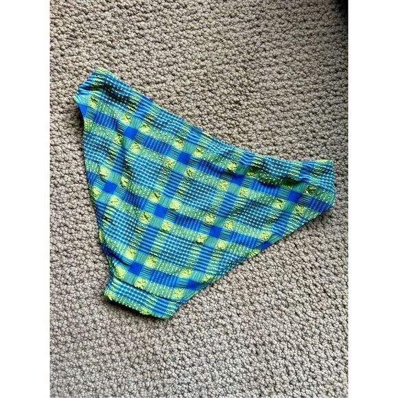 Andie The Bikini Bottom in Plaid Avocado - Picture 4 of 5